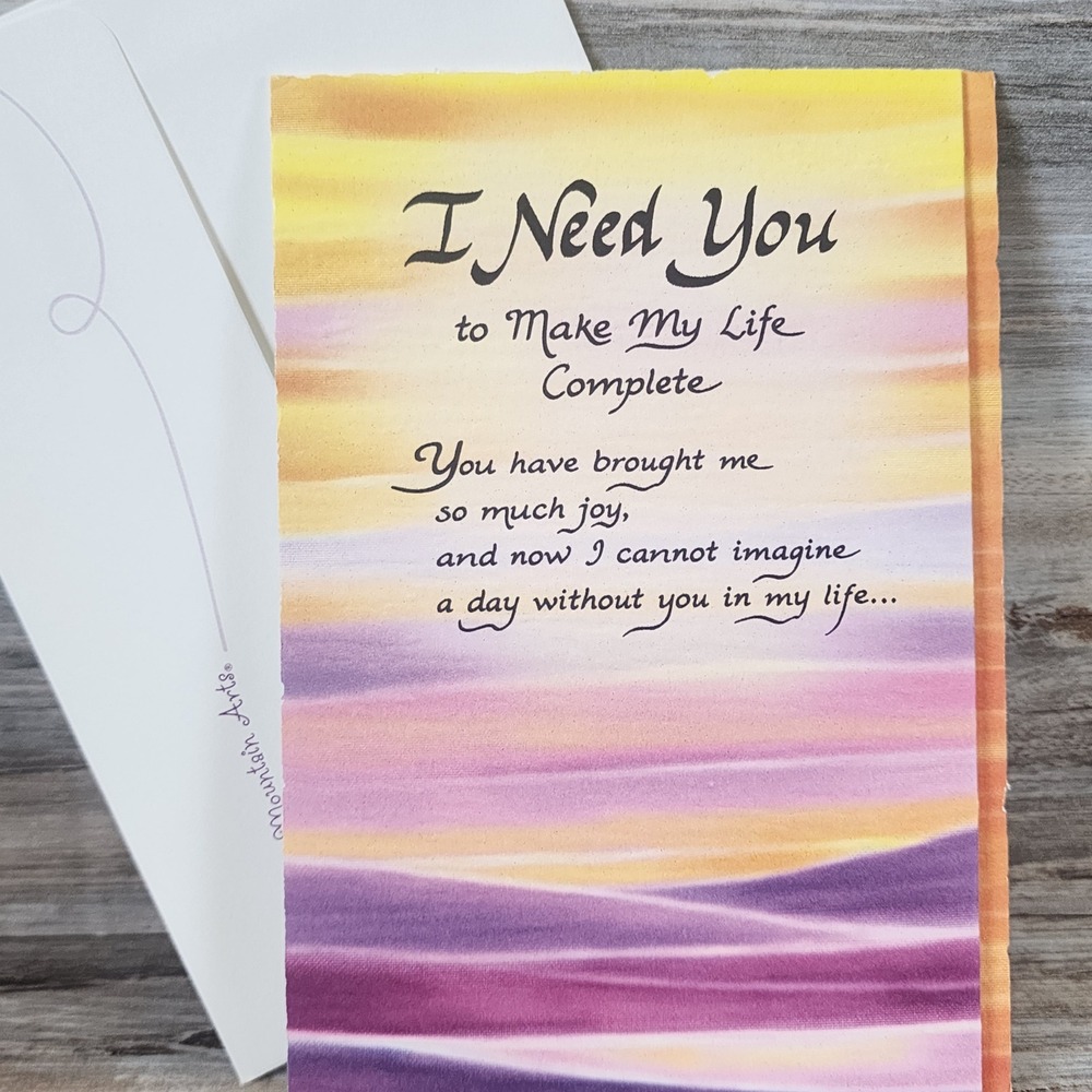 Mountain Arts Greeting Card Gregory E Lang I Need You Love Romantic Poem Env